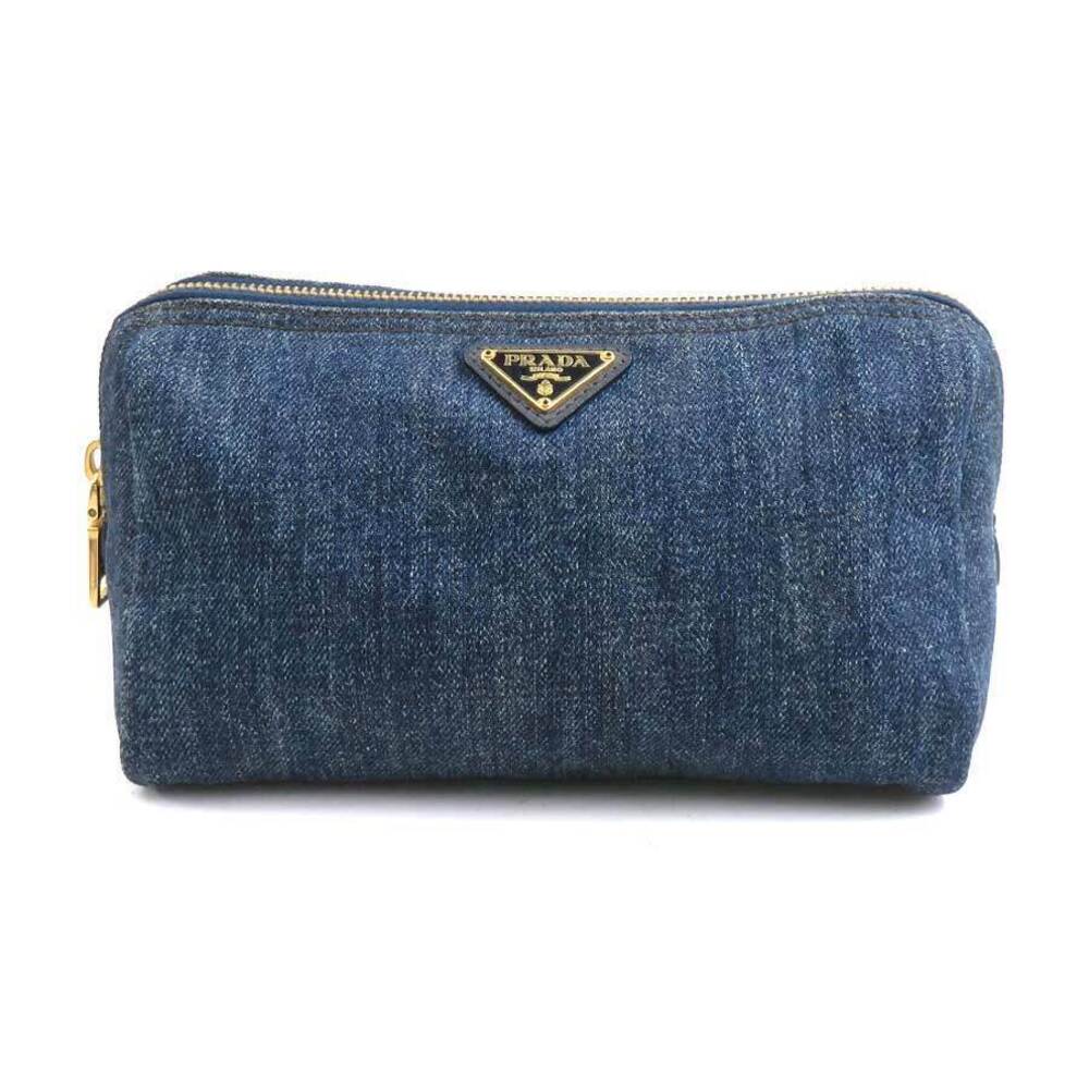Prada Pouch Clutch Denim Blue